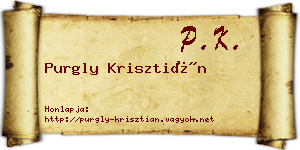 Purgly Krisztián névjegykártya